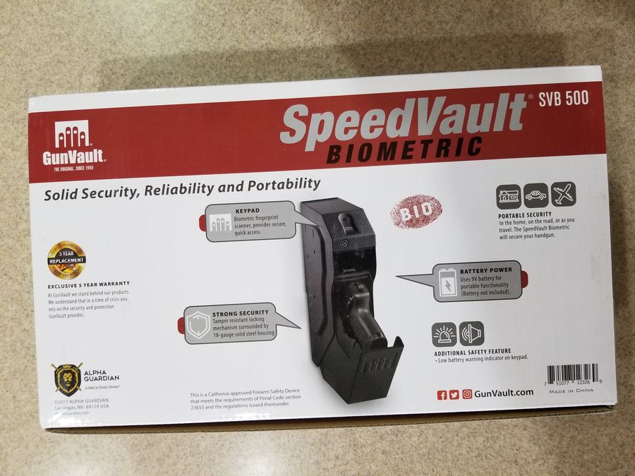 Gun Vault Speedvault Biometric Handgun Safe For Sale at